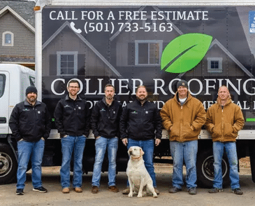 group shot of roofing company with free estimates